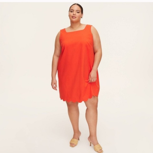 Kate Spade Red Scalloped Mini Dress size Large - Picture 3 of 5